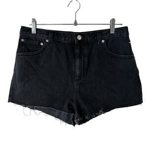 ASOS Design New Womens High Rise Denim Jeans Cut Off Shorts Black 10